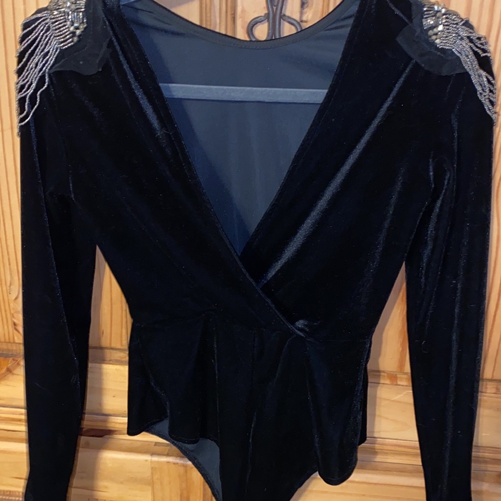 SHEIN Beaded Shoulder Surplice Bodysuit